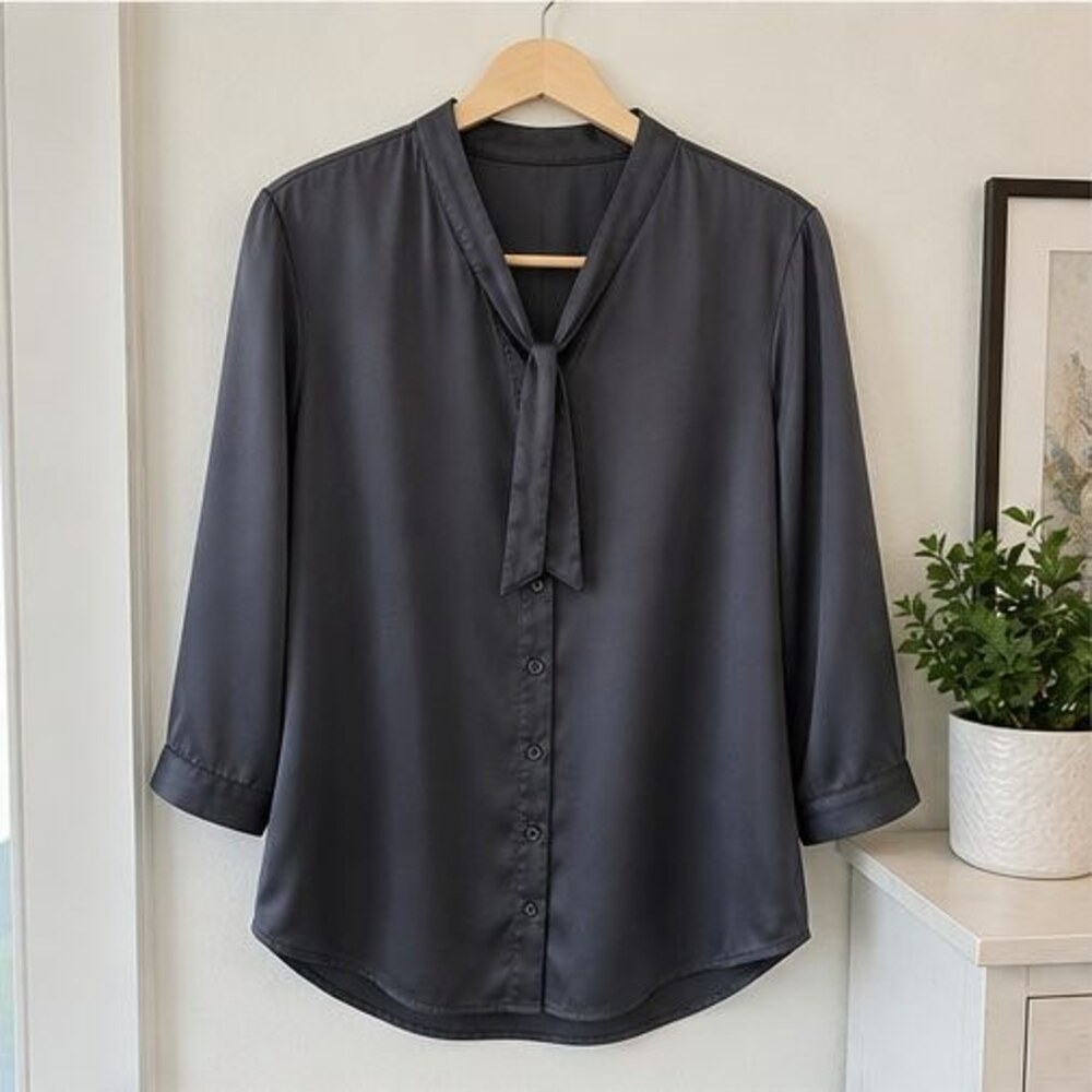 Charcoal Peplum Top